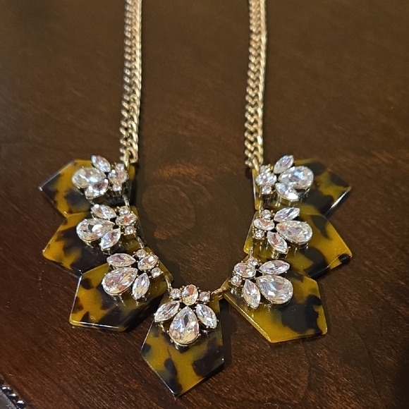 J. Crew Jewelry - J. Crew Tortoiseshell and Crystal Necklace